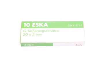 SIGURANȚĂ CILINDRICĂ DE STICLĂ CU ÎNTÂRZIERE 522.026 ESKA ZKT-8A/250  250V, 8A, 5X20MM, 10PCS